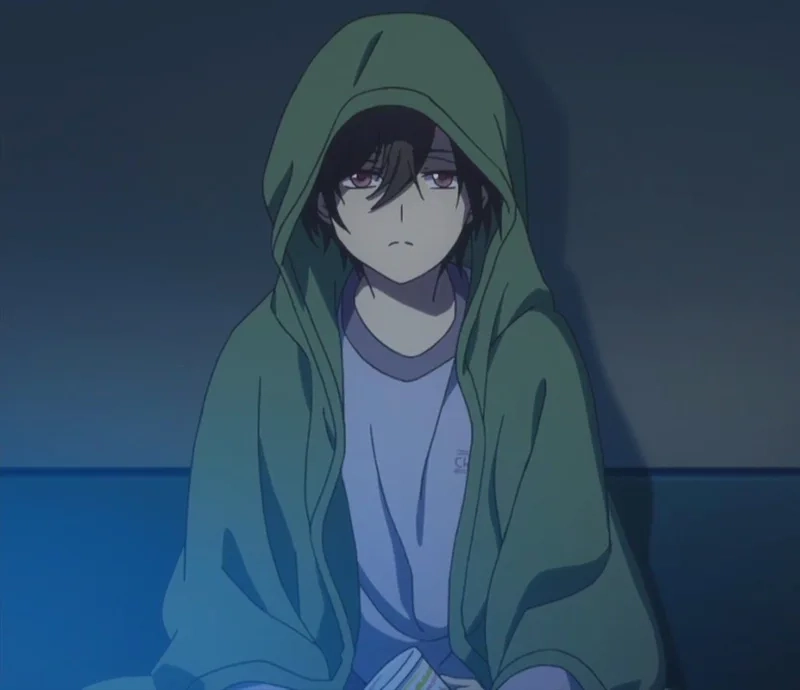 Ảnh anime nam buồn cô đơn thể hiện sự trống trải và lạc lõng