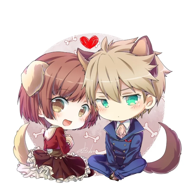 Ảnh cặp đôi anime chibi cute thể hiện tình yêu ngọt ngào
