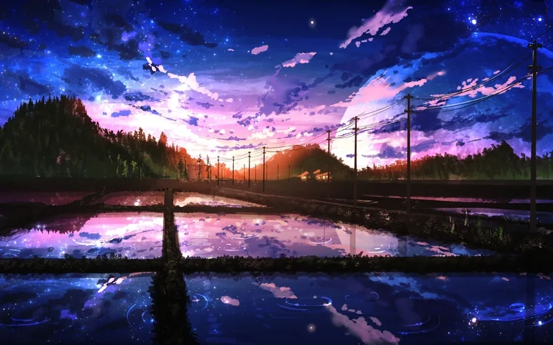 Ảnh nền máy tính anime phong cảnh mang đến sự tươi mới và sinh động