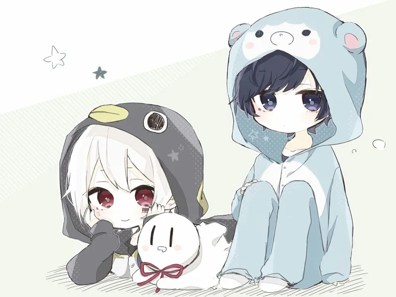 Ảnh cặp đôi chibi cute sẽ làm bạn cảm thấy dễ chịu hơn