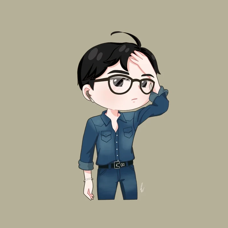 Ảnh học sinh chibi nam thể hiện sự trẻ trung và năng động