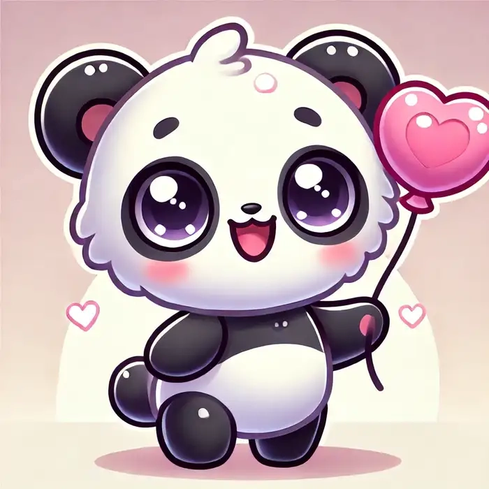 Thả tim cho gấu trúc mèo chibi mập siêu dễ thương