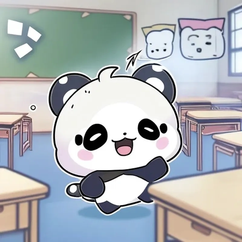 Hình gấu trúc chibi làm nền cực xịn