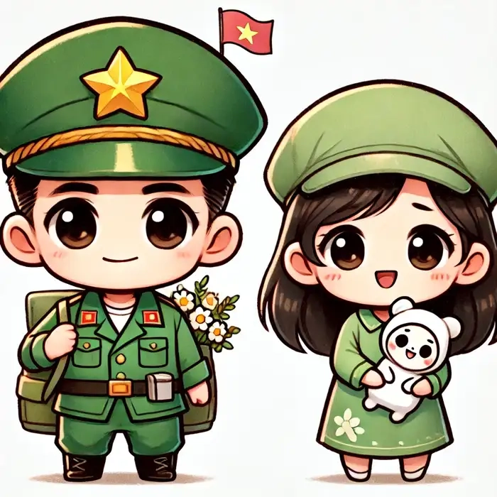 Ngắm nhìn tinh thần mạnh mẽ trong từng nét vẽ chibi bộ đội Việt Nam