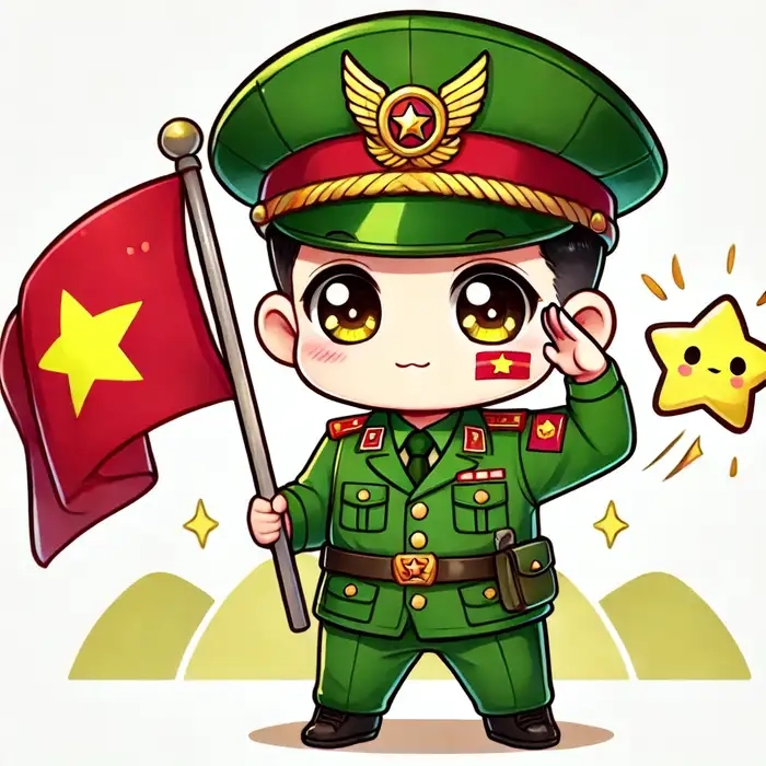 Sự oai hùng được khắc họa qua nét vẽ bộ đội hải quân chibi