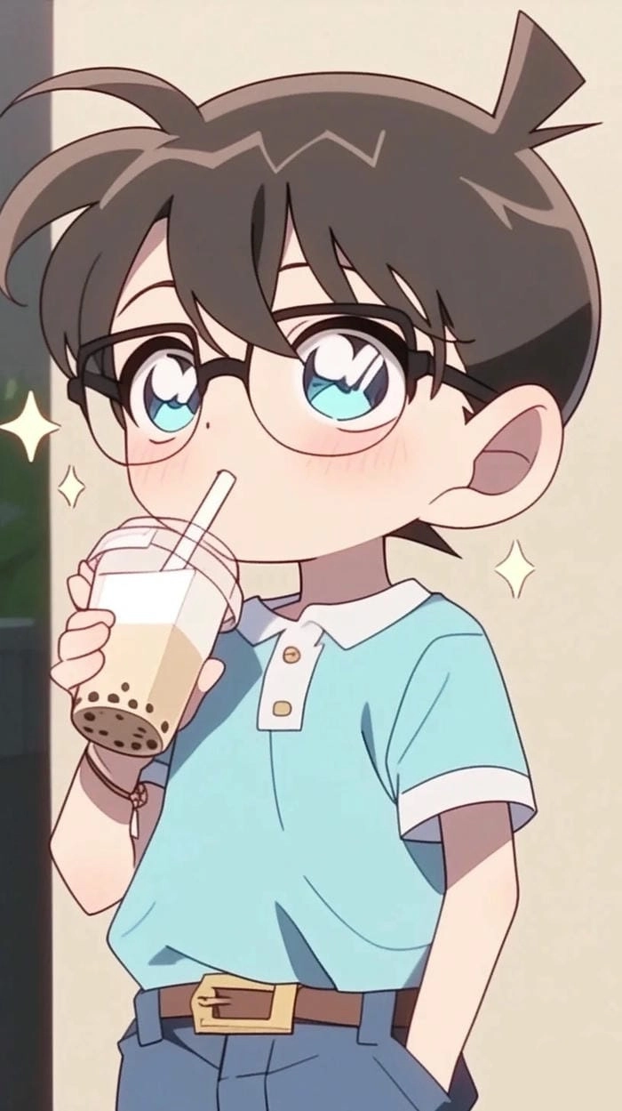 Chọn ảnh conan chibi cute làm hình nền hoặc avatar