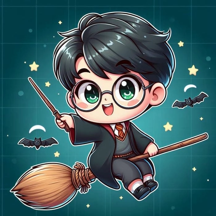 Tạo màn hình mới với harry potter chibi background tuyệt đẹp