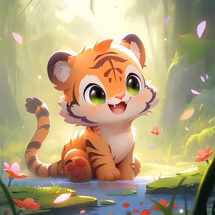 Khám phá hình hổ chibi đầy màu sắc và vui nhộn