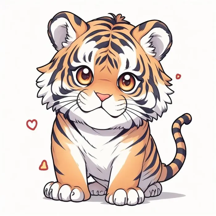 Ngắm hình con hổ chibi cute siêu dễ thương cho bé