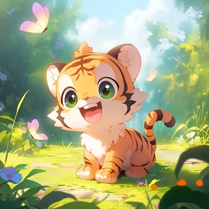 Thích thú với con hổ chibi cute sinh động đáng yêu