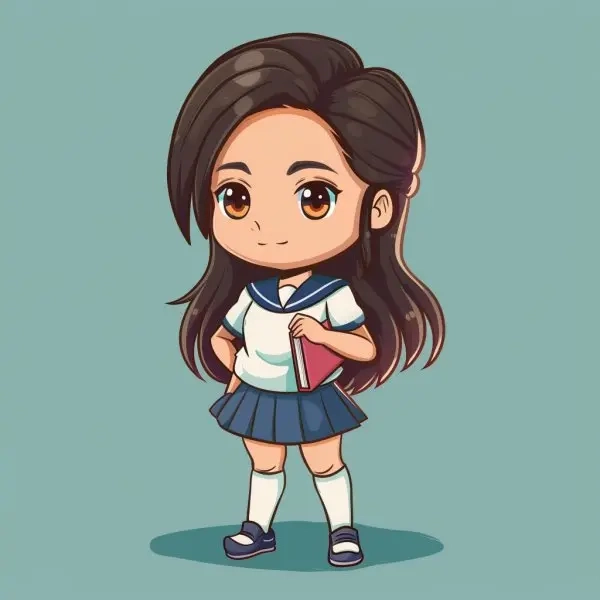 Khám phá ảnh học sinh chibi dễ thương cho bạn đọc sách vui vẻ