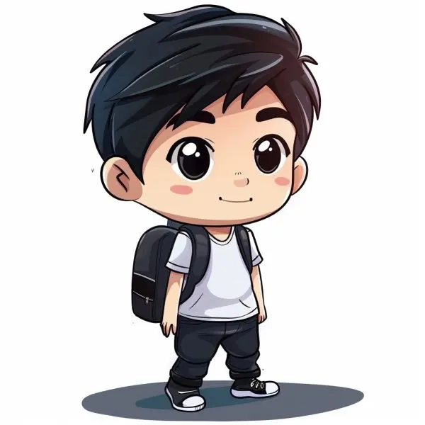 Thả tim với hình ảnh chibi học sinh dễ thương đáng yêu