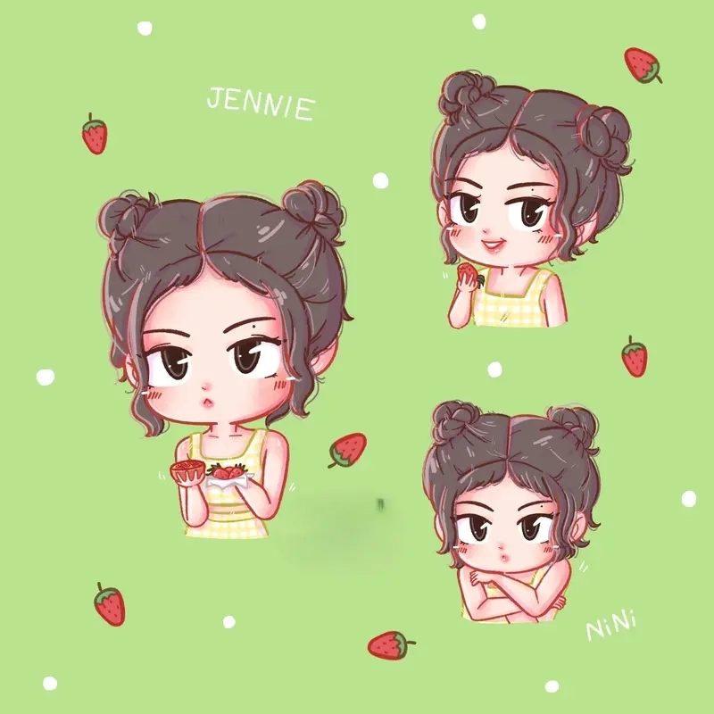 Vẽ jennie blackpink chibi tỏa sáng rực rỡ