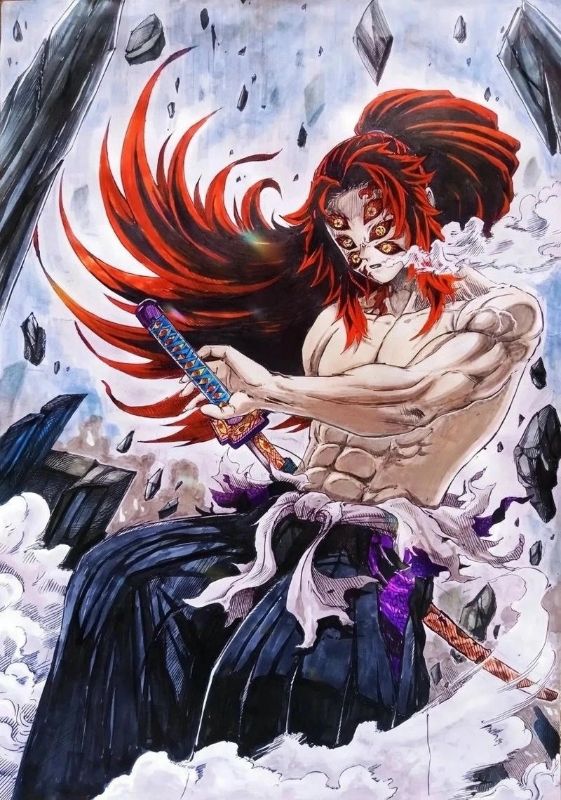 Ánh mắt demon slayer kokushibo eyes đầy uy lực và ma mị