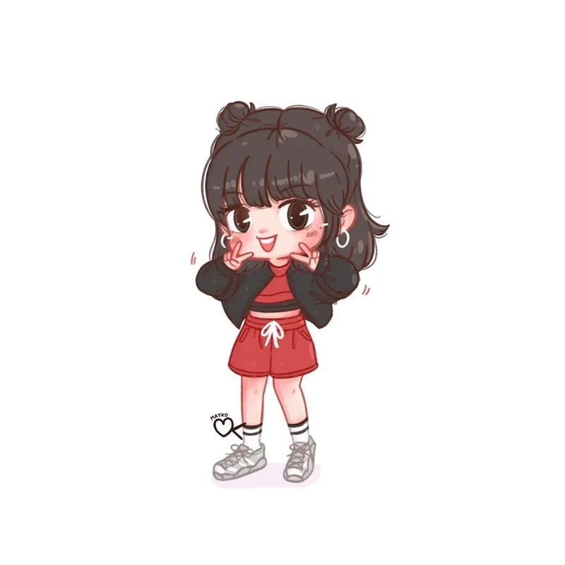 Lisa chibi dễ vẽ cho bé tập tô