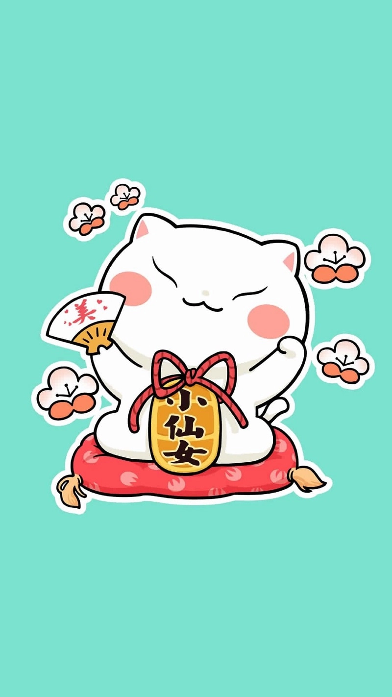 Lưu ảnh mèo chibi cute để trang trí thiết bị