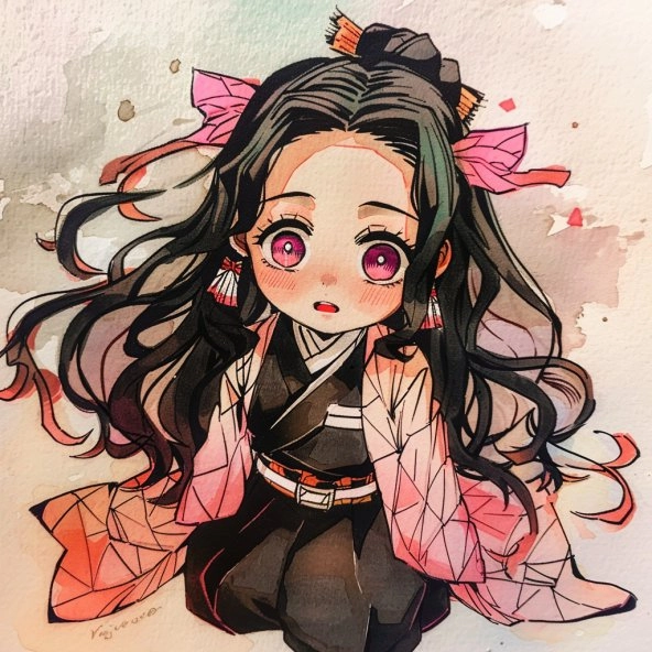 Học cute vẽ nezuko chibi đơn giản tại nhà