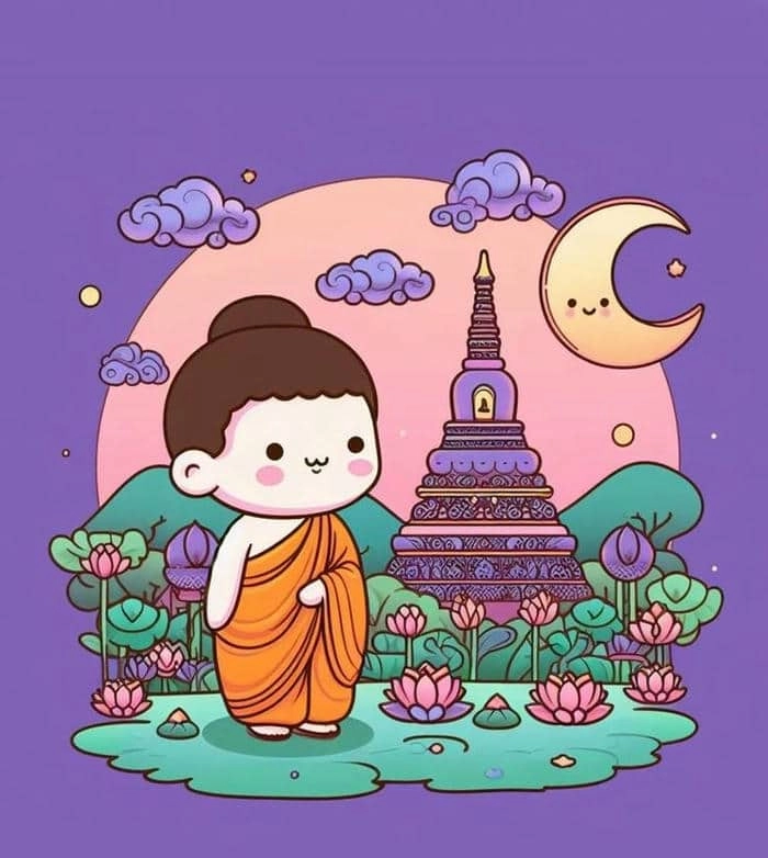 Hướng dẫn vẽ tranh phật chibi đơn giản dễ thực hiện