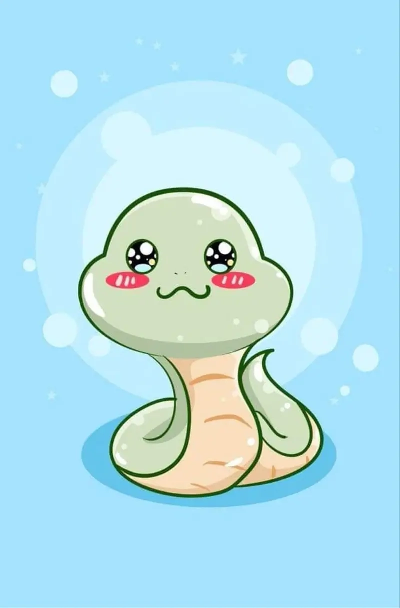 Rắn chibi cute tạo cảm giác vui mắt