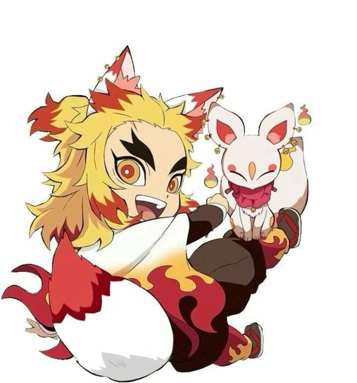 Yêu thích rengoku kyoujurou chibi ngộ nghĩnh và vui nhộn