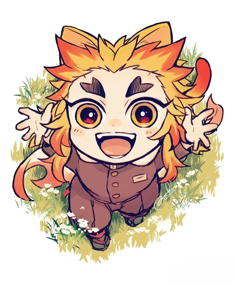 Chiêm ngưỡng rengoku chibi cute đầy màu sắc sinh động
