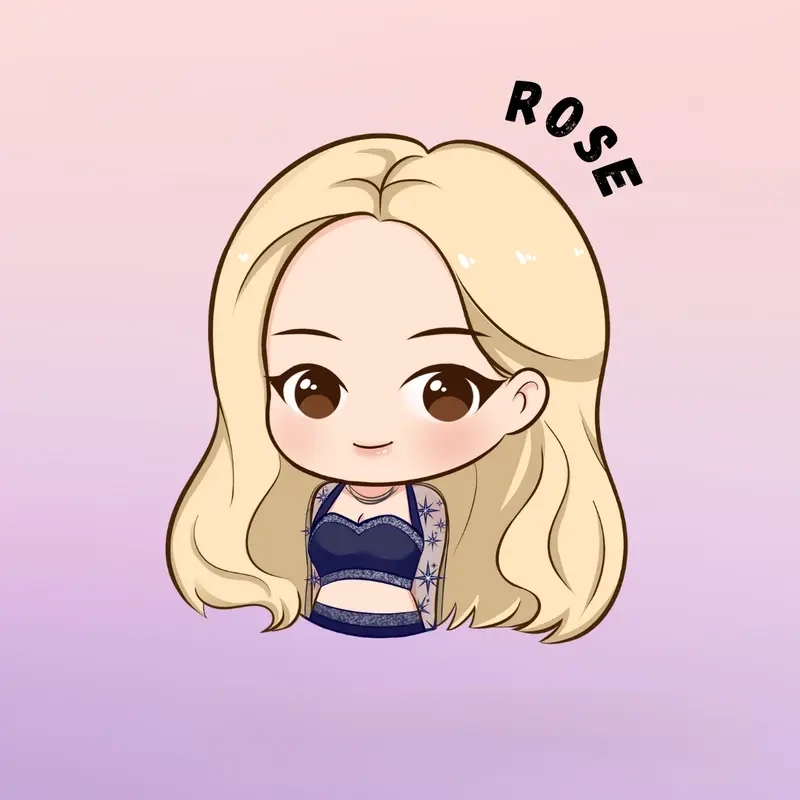 Vẽ rose blackpink chibi cực dễ thương