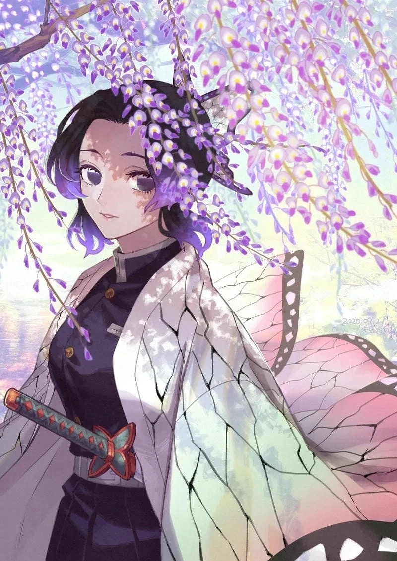 Hình ảnh dễ thương của mitsuri x shinobu gây thích thú