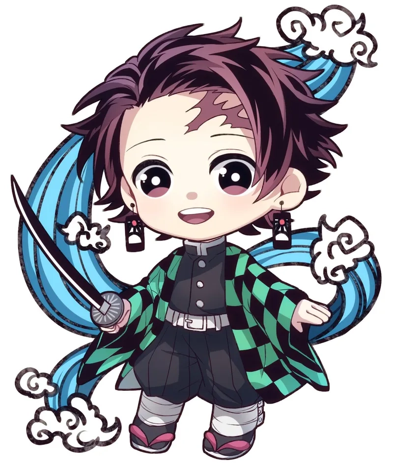 Ngắm kawaii tanjiro chibi cute đáng yêu khó cưỡng