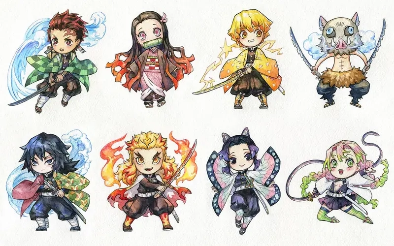 Thả tim thanh gươm diệt quỷ chibi cute