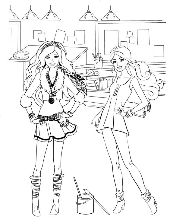 Bé thỏa sức sáng tạo với tranh tô màu barbie búp bê