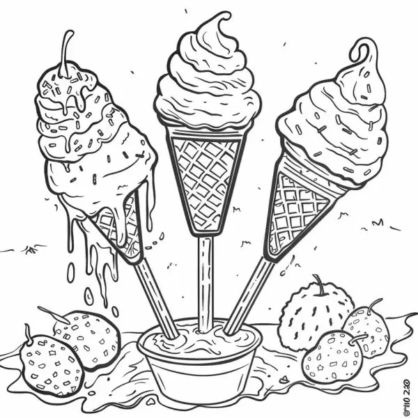 Khám phá bộ sưu tập tô màu kem thú vị cho bé mỗi ngày