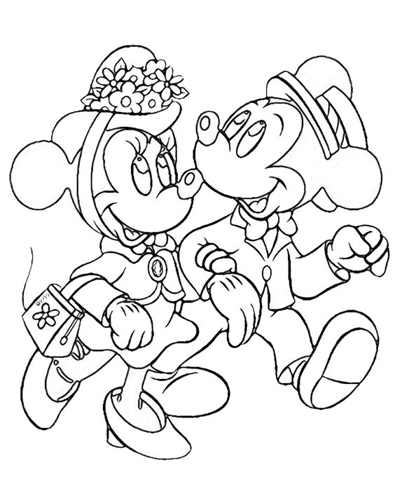 In ngay tranh tô màu chuột mickey cho bé dễ thương