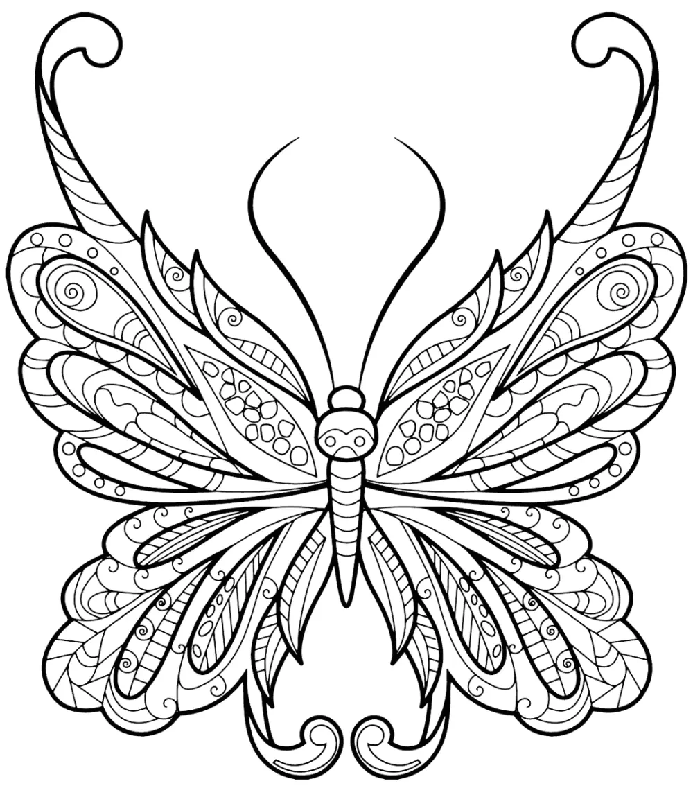 Tô đẹp tranh tô màu con bướm hoa rực rỡ sắc màu