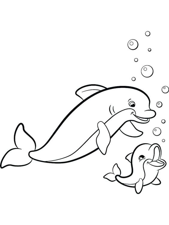 Thỏa sức tưởng tượng với tranh tô màu cá heo và cá vui nhộn