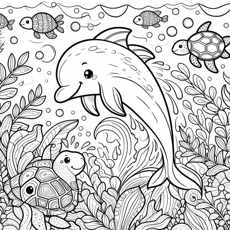 Nhanh tay tải tranh tô màu cá heo để bé thỏa sức sáng tạo