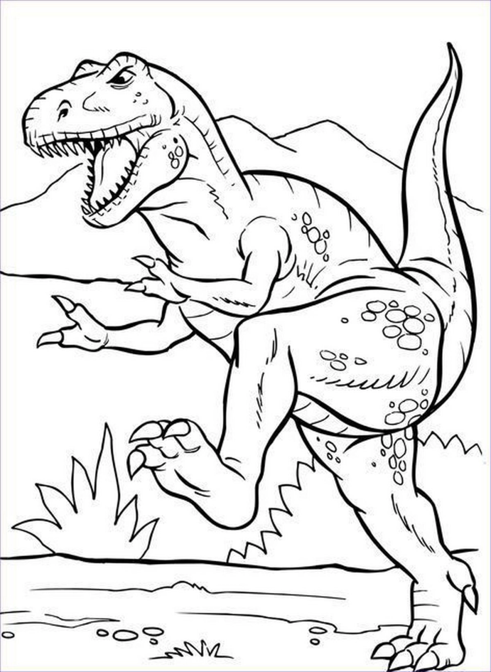Khám phá tranh tô màu khủng long bạo chúa cho bé vui chơi sáng tạo