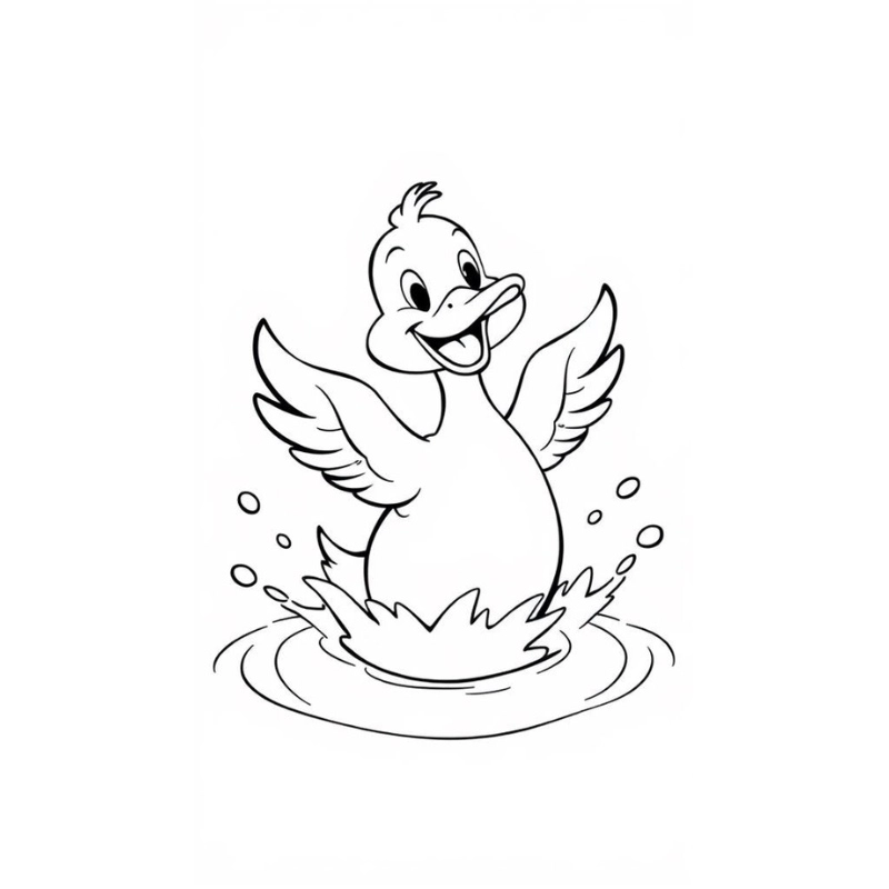 Tô màu vui nhộn với tranh tô màu con vịt xiêm đáng yêu