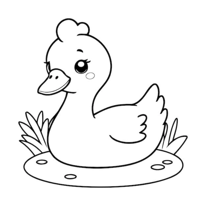 Bé yêu thích tranh tô màu con vịt dễ thương sinh động