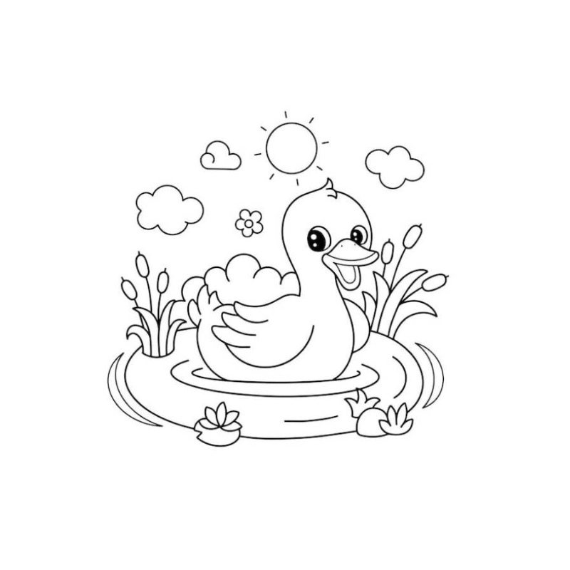 Giúp bé sáng tạo cùng tranh tô màu con vịt cho bé vui nhộn