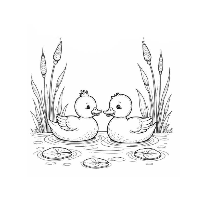 Khám phá hình ảnh vui nhộn tranh tô màu con vịt đội nón