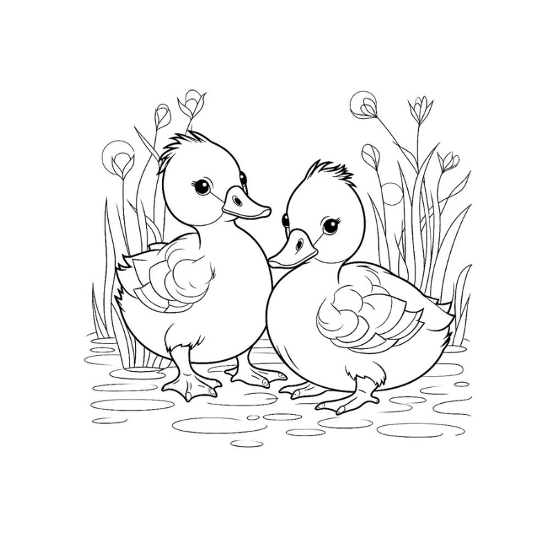 Thỏa sức sáng tạo với tranh tô màu con vịt bơi vui nhộn