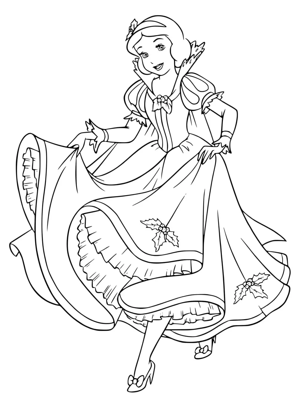 Tranh tô màu công chúa bạch tuyết chibi siêu dễ thương