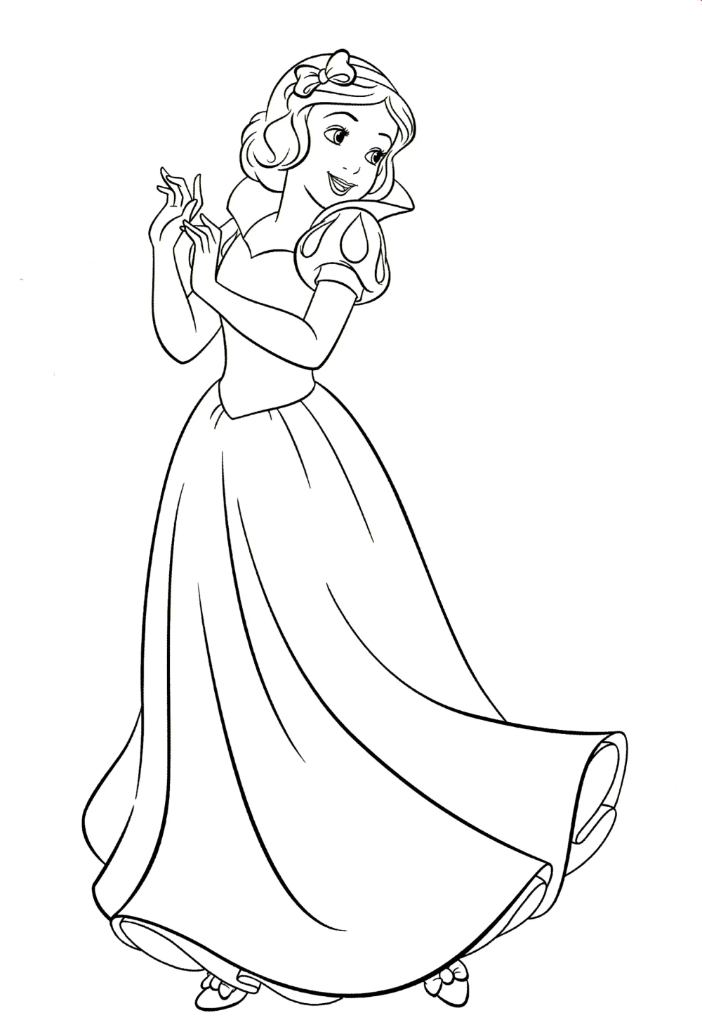 Tô màu bạch tuyết dễ thương cho các bé yêu công chúa