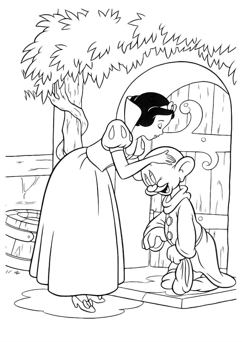 Tranh vẽ công chúa bạch tuyết đầy màu sắc cho bé sáng tạo