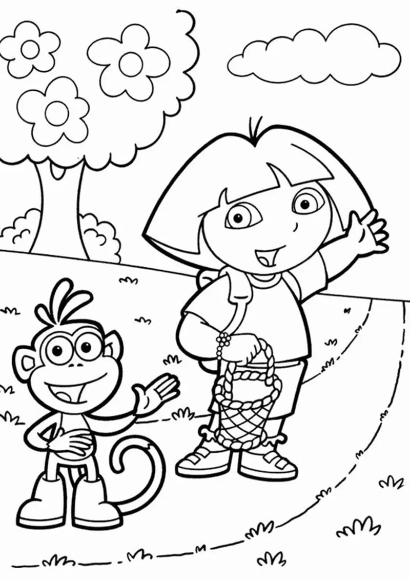 Sách tô màu Dora the Explorer mang lại giờ học vui nhộn