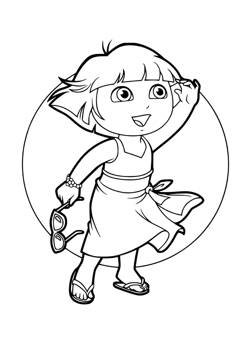 Dora the Explorer coloring pages giúp bé rèn kỹ năng tô màu