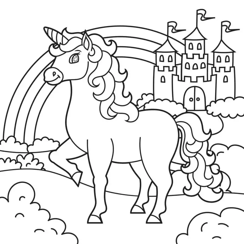 Bé sẽ mê tranh tô màu ngựa unicorn sinh động và xinh xắn