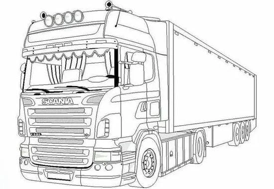 Bé mới bắt đầu có thể thử tranh tô màu xe tải đơn giản