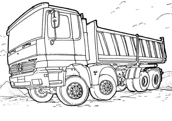 Chọn tranh tô màu xe tải cho bé trai vui và sinh động