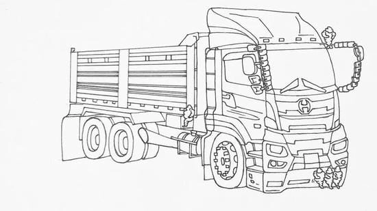 Khám phá tranh tô màu xe tải lớn sinh động cho bé thỏa sức sáng tạo